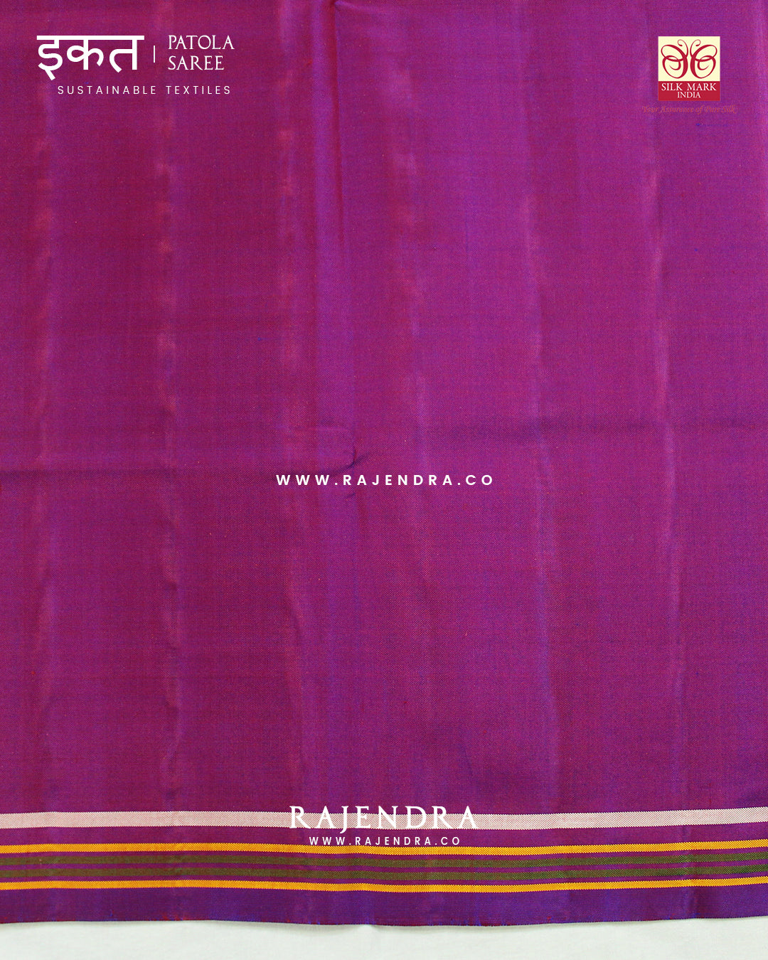 Exclusive 4 Figure Purple and Blue Semi Double Ikat Rajkot Patola Saree