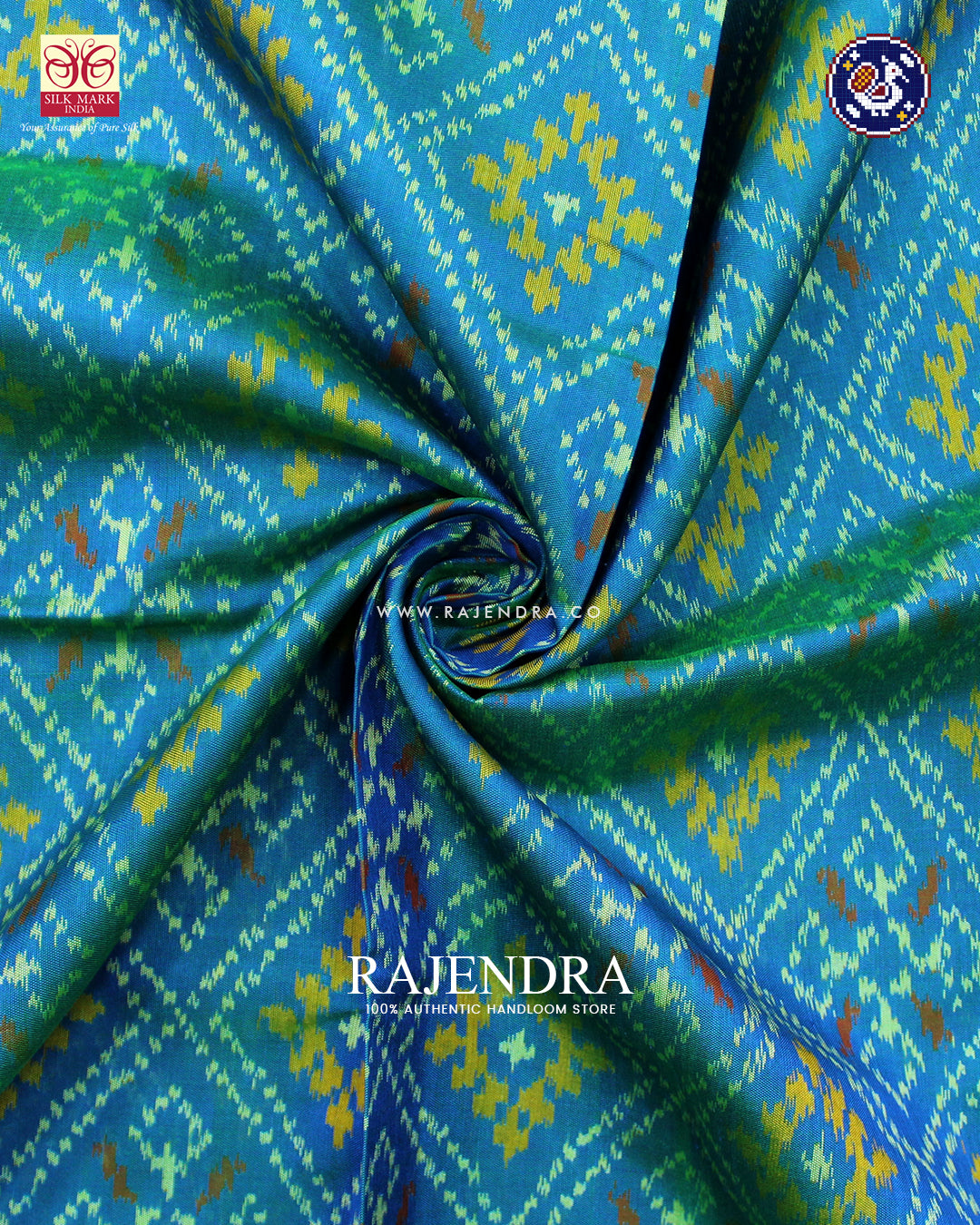 Traditional Panchanda Design Purple and Blue Rajkot Patola Saree