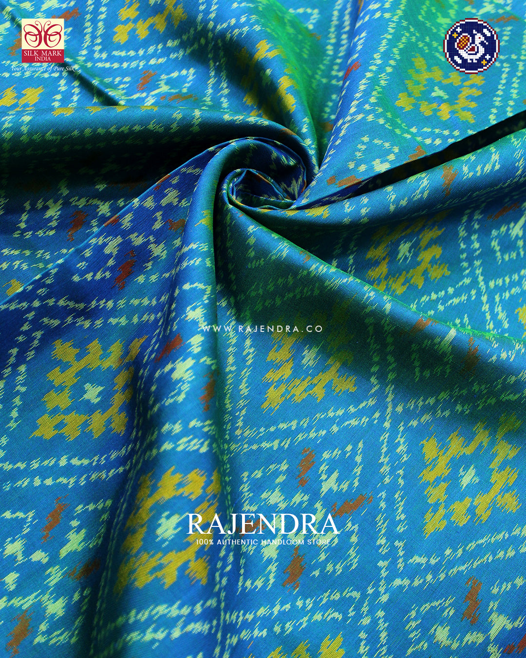 Traditional Panchanda Design Purple and Blue Rajkot Patola Saree