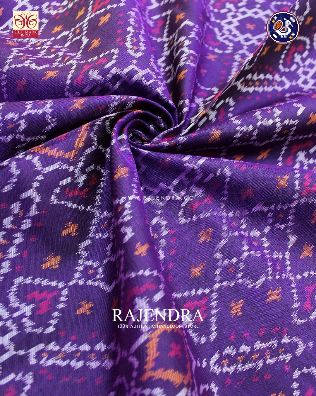 Traditional Manekchowk Design Purple Rajkot Patola Saree