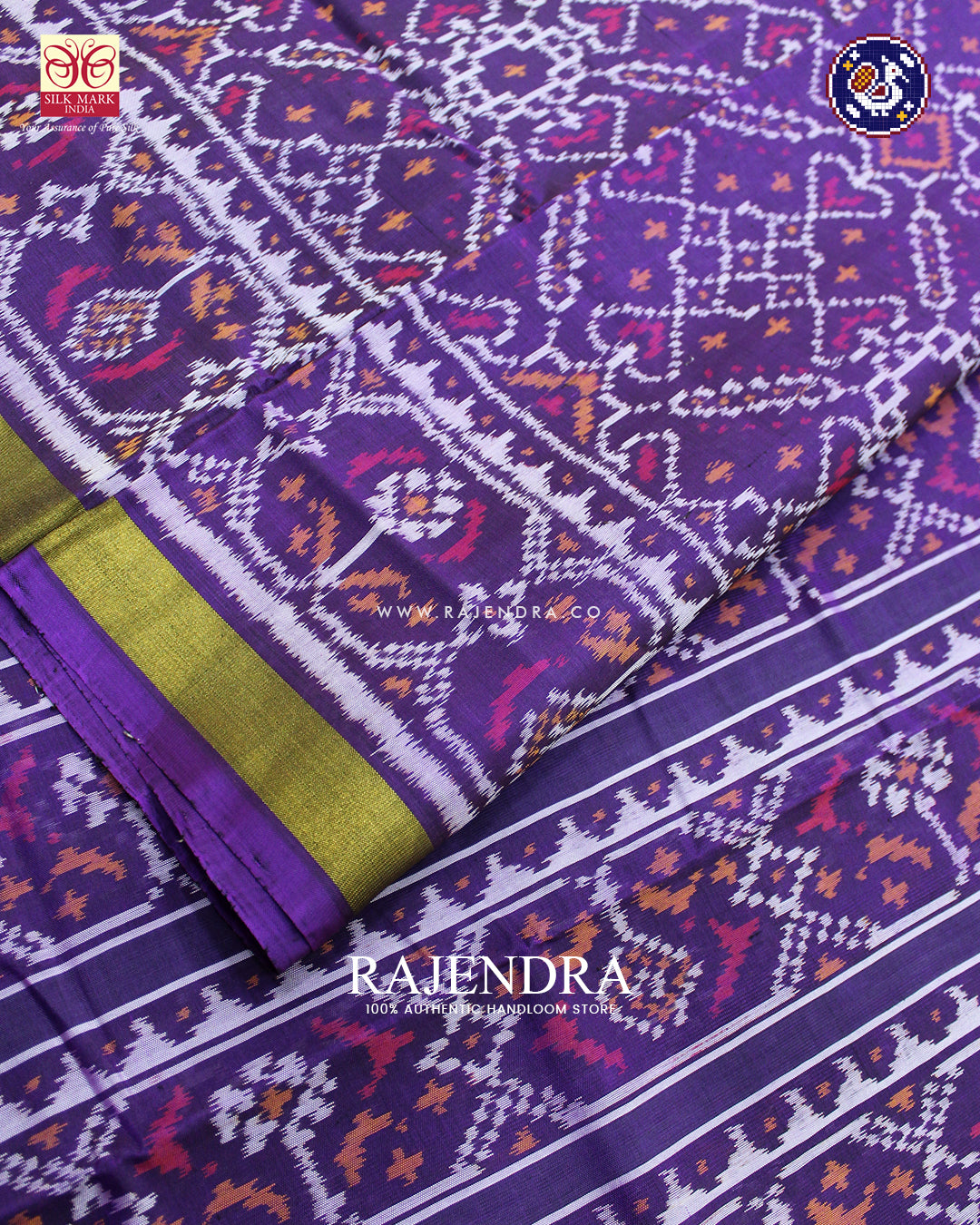 Traditional Manekchowk Design Purple Rajkot Patola Saree