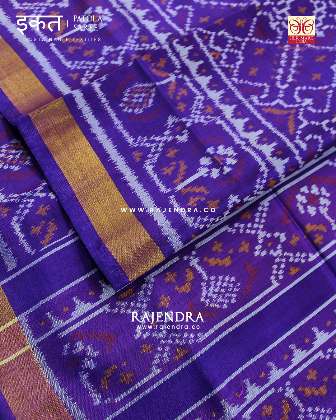 Traditional Manekchowk Design Purple Single Ikat Rajkot Patola Saree