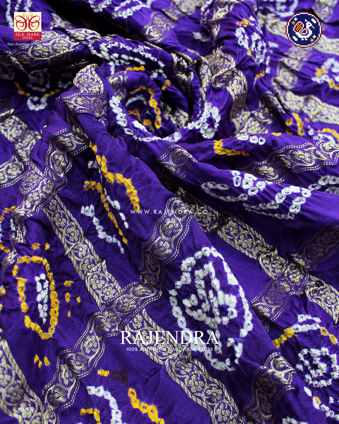 Traditional Nakshi Design Pure Gaji Silk Purple Gharchola Bandhani Saree