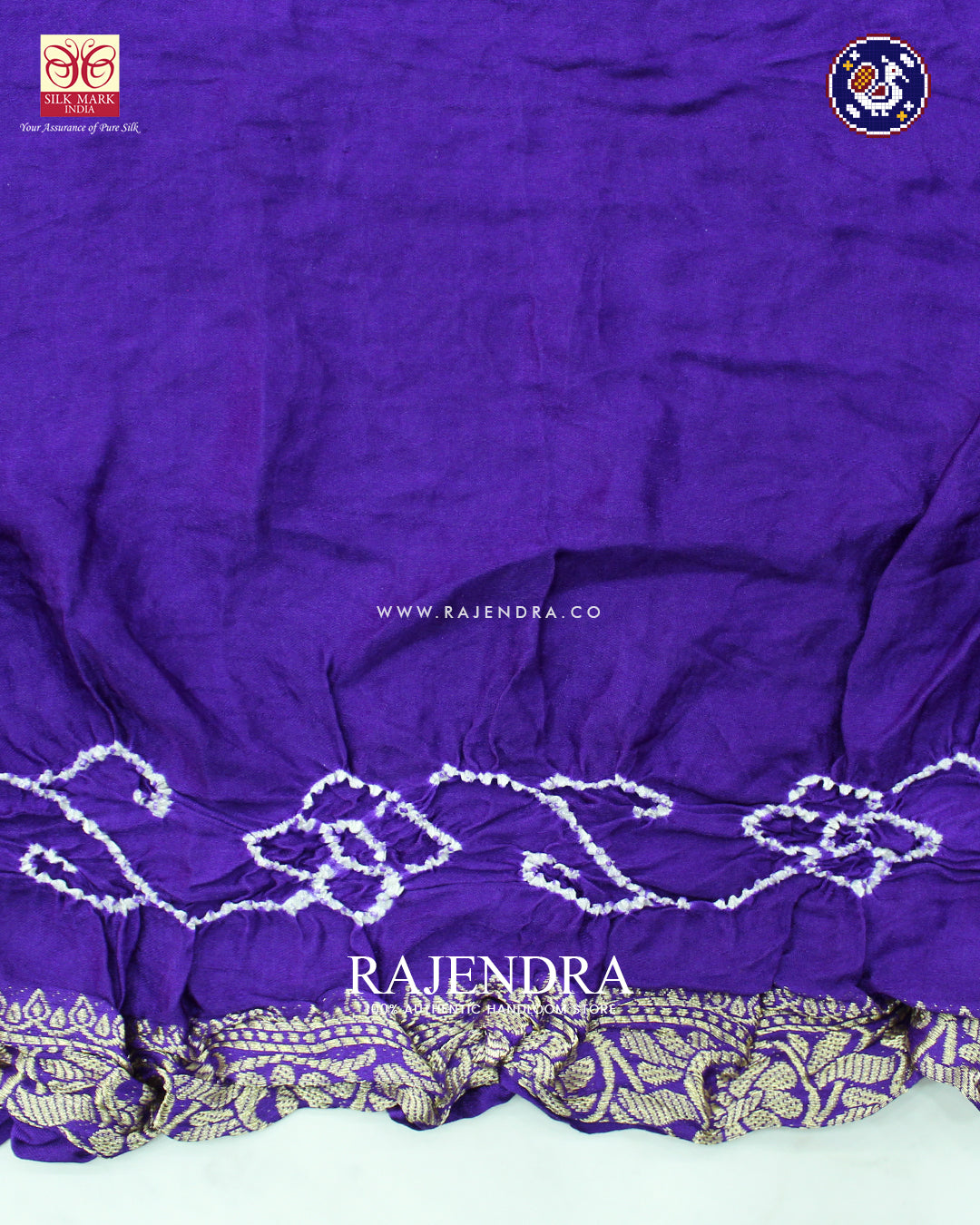 Traditional Nakshi Design Pure Gaji Silk Purple Gharchola Bandhani Saree