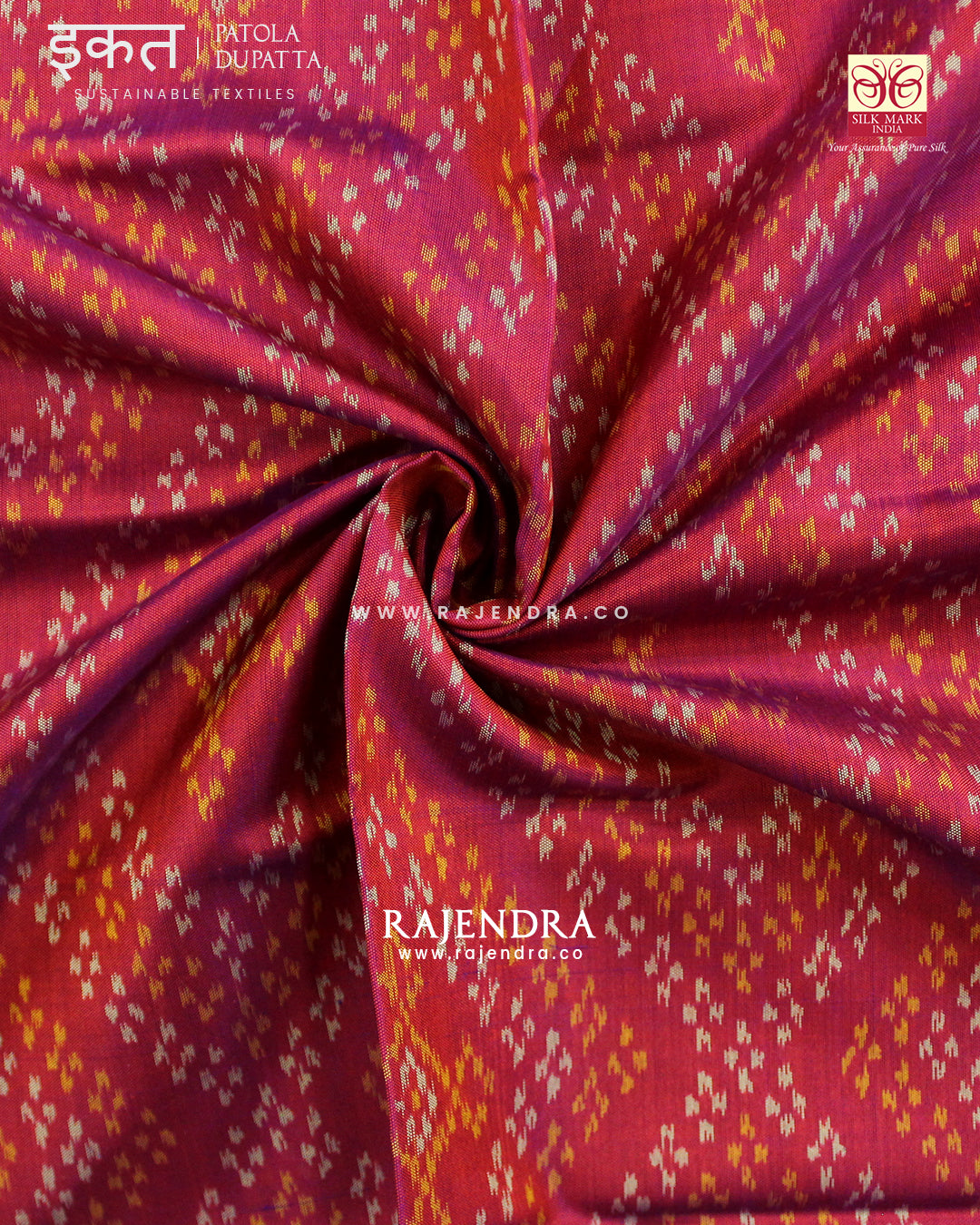 Traditional Bandhani Design Purple Pink Single Ikat Rajkot Patola Dupatta