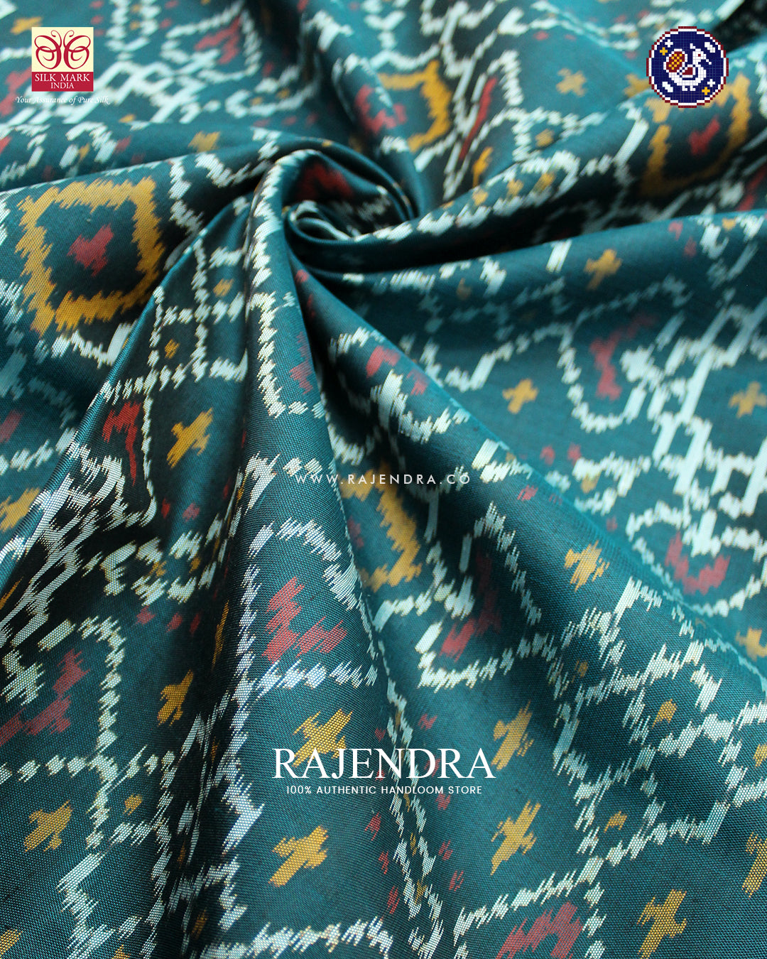 Traditional Manekchowk Design Rama Green Rajkot Patola Saree