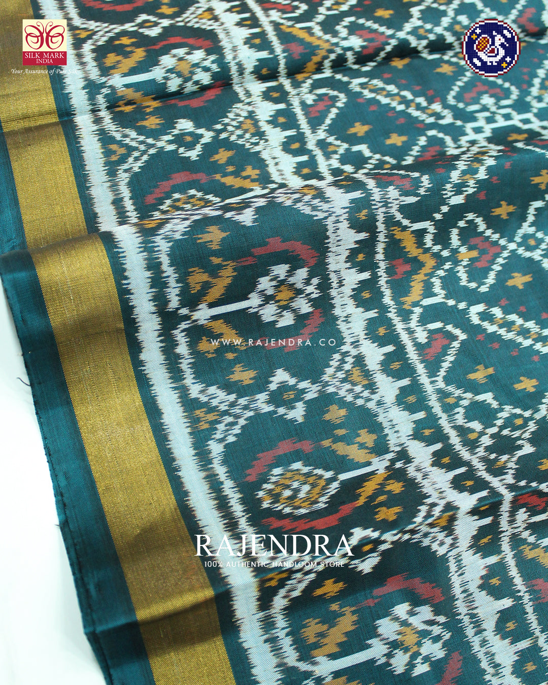 Traditional Manekchowk Design Rama Green Rajkot Patola Saree