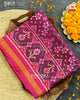 Traditional Navratna Design Rani Magenta Semi Double Ikat Rajkot Patola Saree
