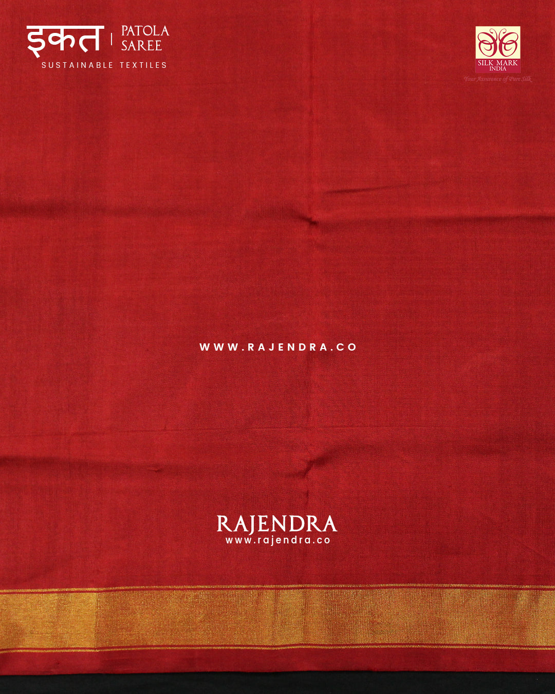 Exclusive Red Black Gala Border Single Ikat Rajkot Patola Saree