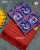 Traditional 2 Figure Red and Blue Semi Double Ikat Rajkot Patola Dupatta
