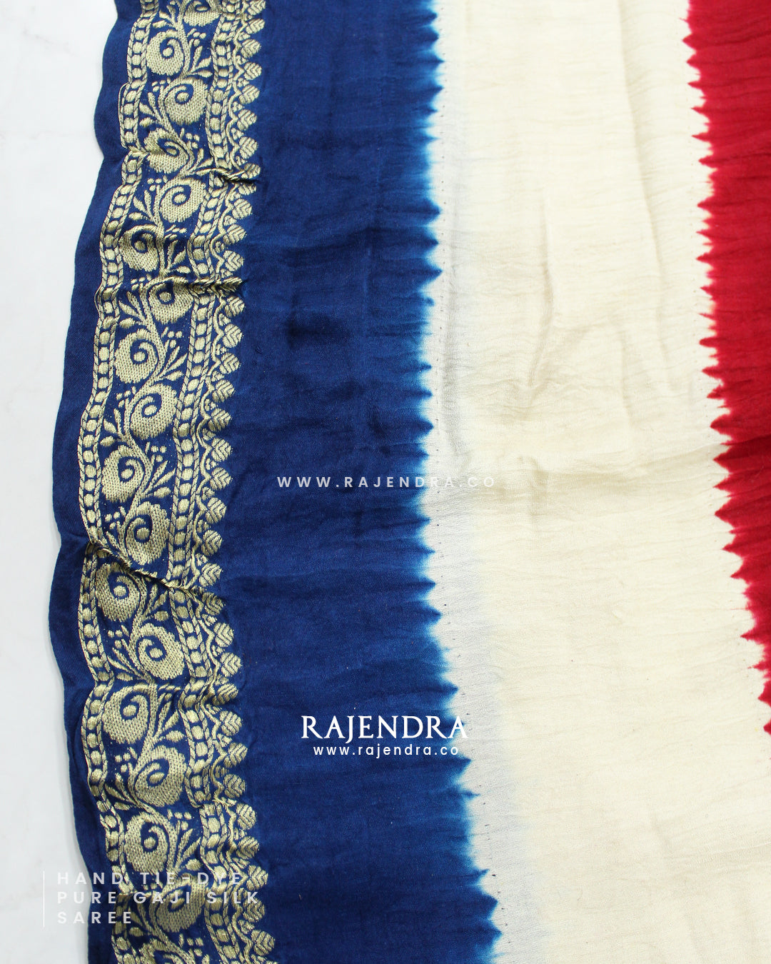 Exclusive Hand Tie-Dye Multicolor Pure Gaji Silk Saree