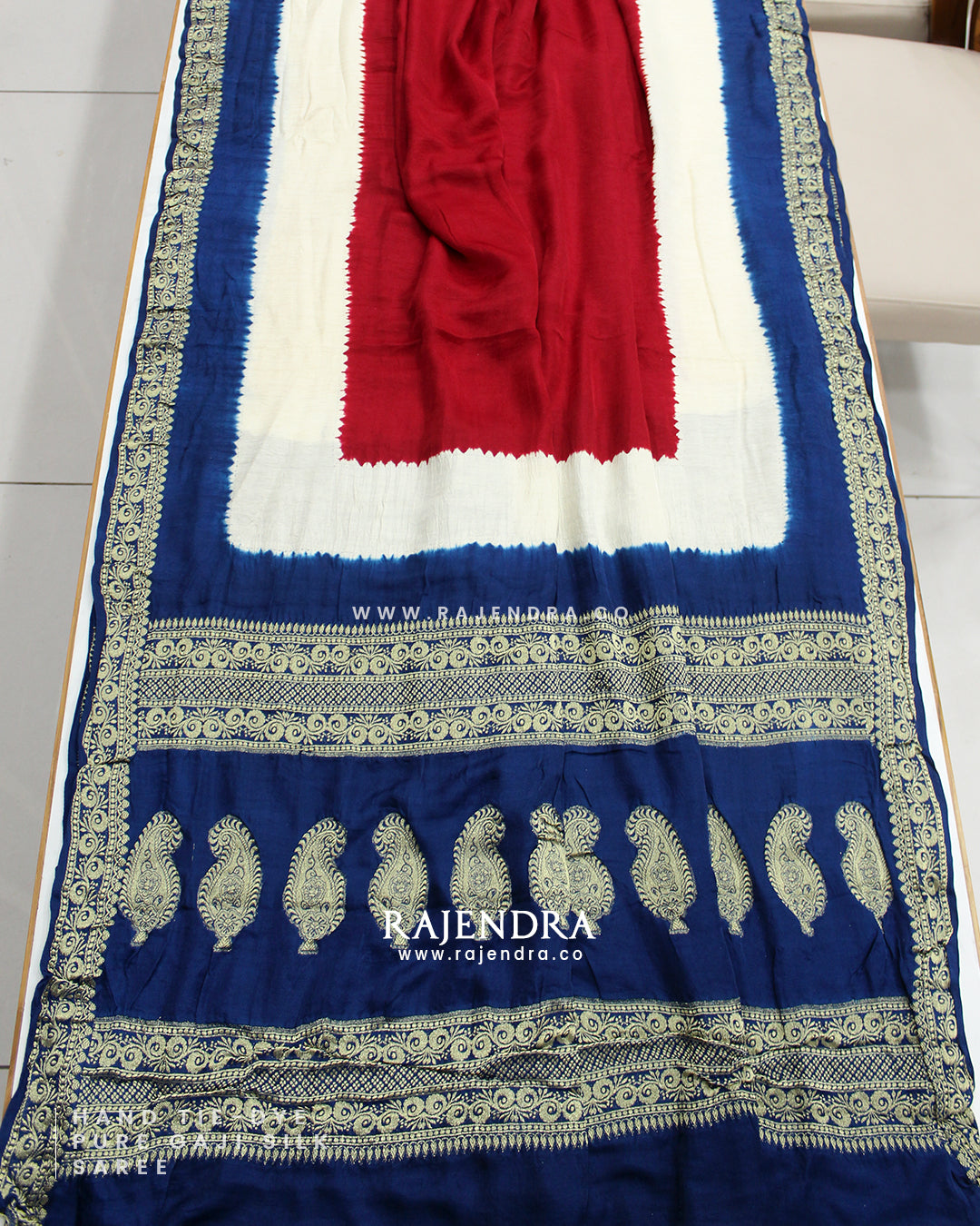 Exclusive Hand Tie-Dye Multicolor Pure Gaji Silk Saree