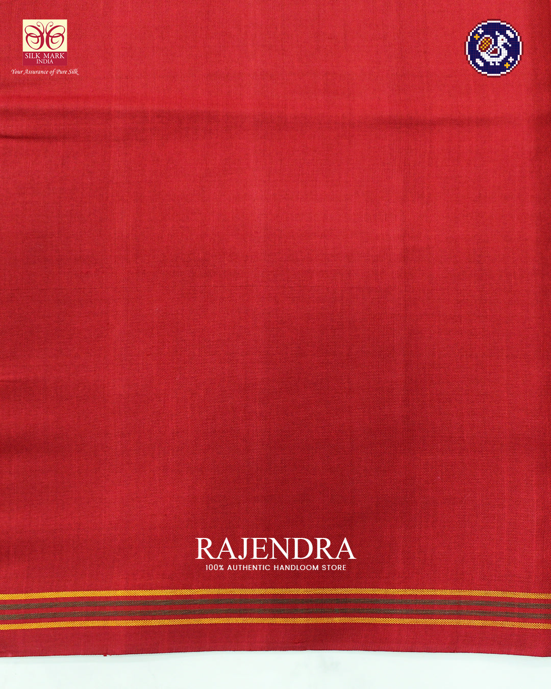 Traditional Navratna Design Red and Blue Ikat Rajkot Patola Saree