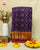 Traditional Chandabhat Red and Blue Single Ikat Rajkot Patola Saree