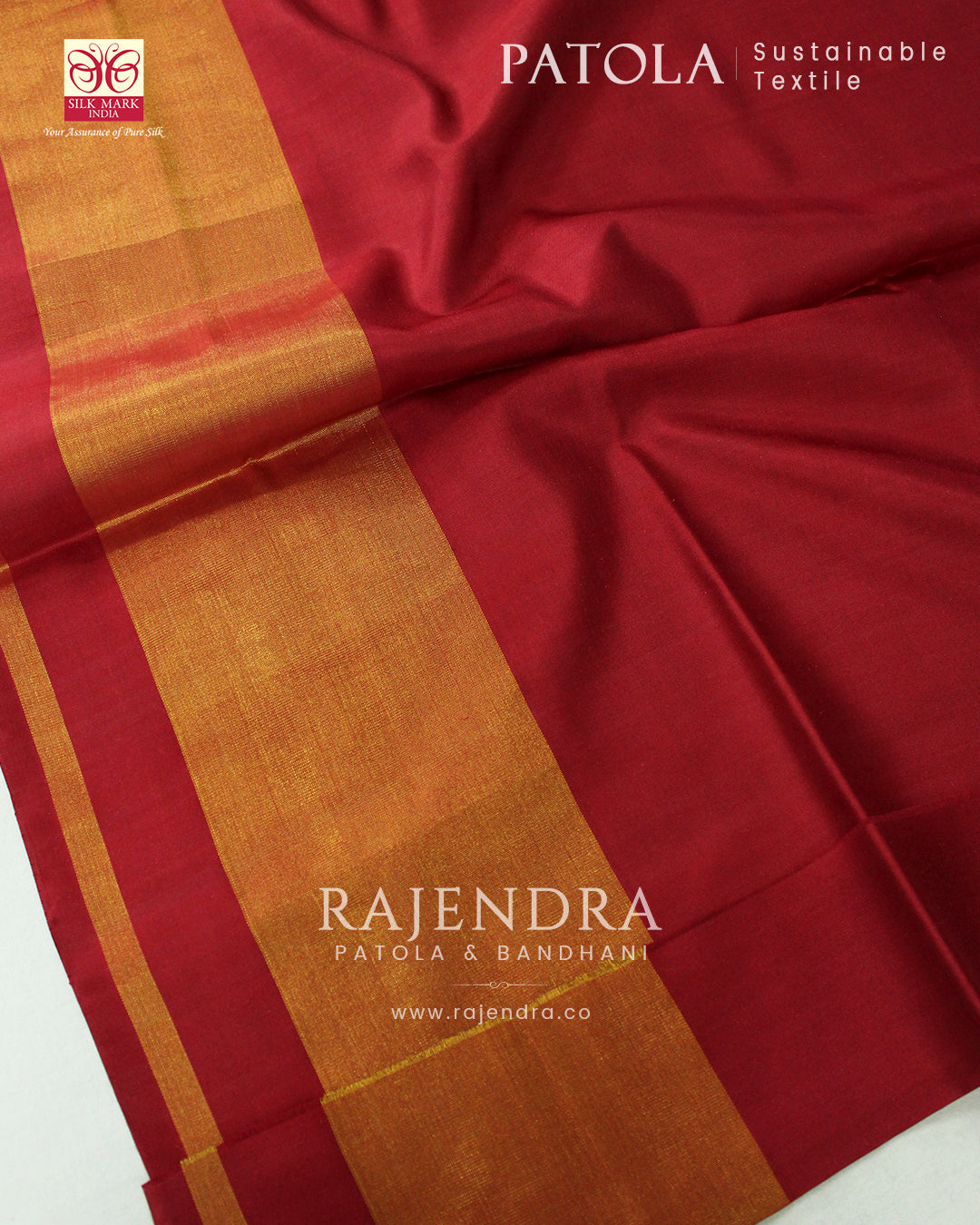 Traditional Chandabhat Red and Blue Single Ikat Rajkot Patola Saree