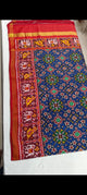 Traditional Navratna Bhat Red and Blue Semi Double Ikat Rajkot Patola Dupatta