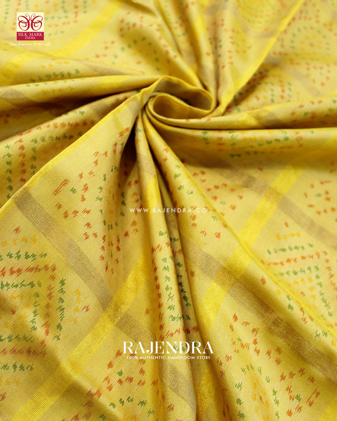 Traditional Bandhani Design Red and Cream Zari Checks Rajkot Patola Saree