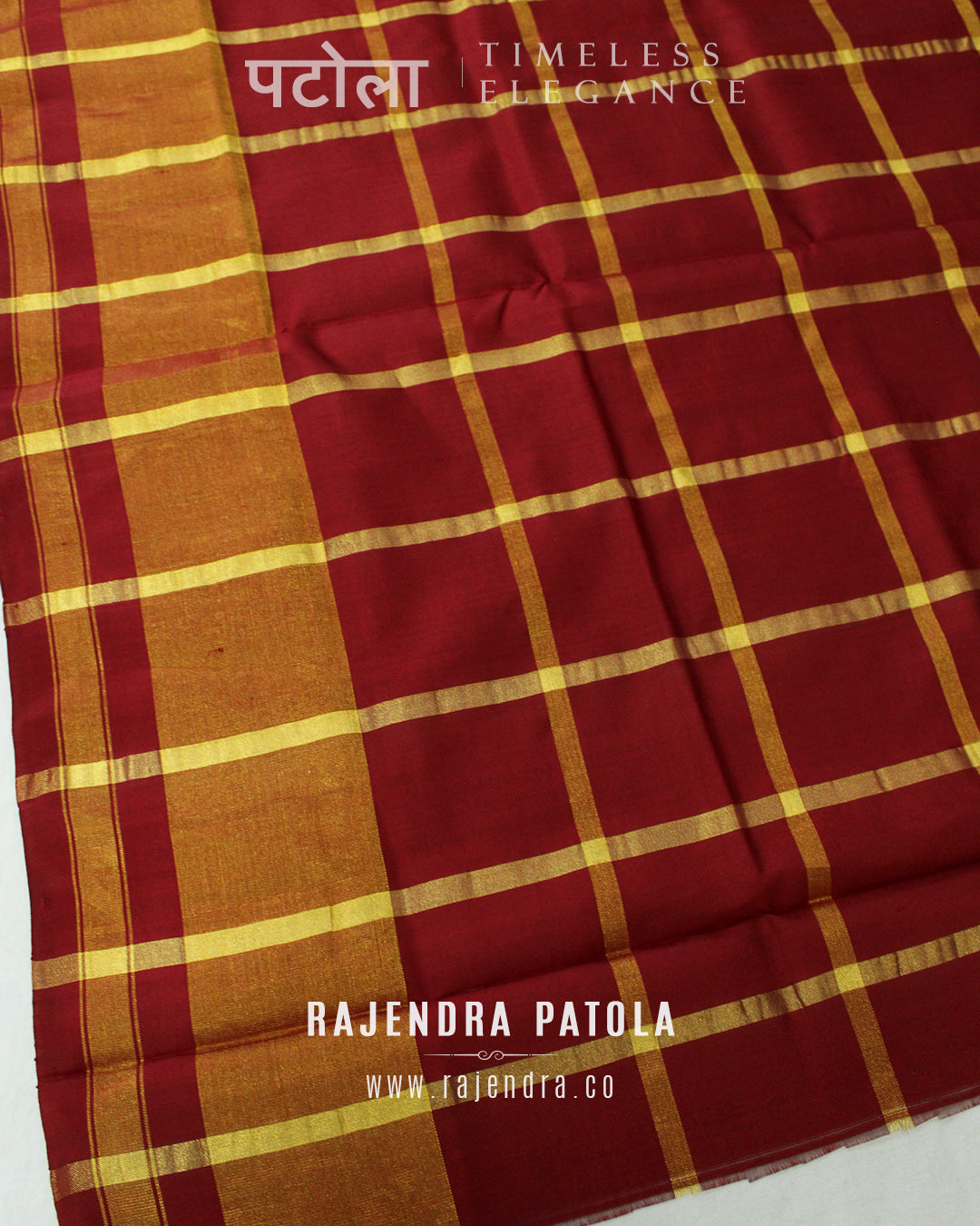 Traditional Hathi Popat Zari Checks Rajkot Patola Saree