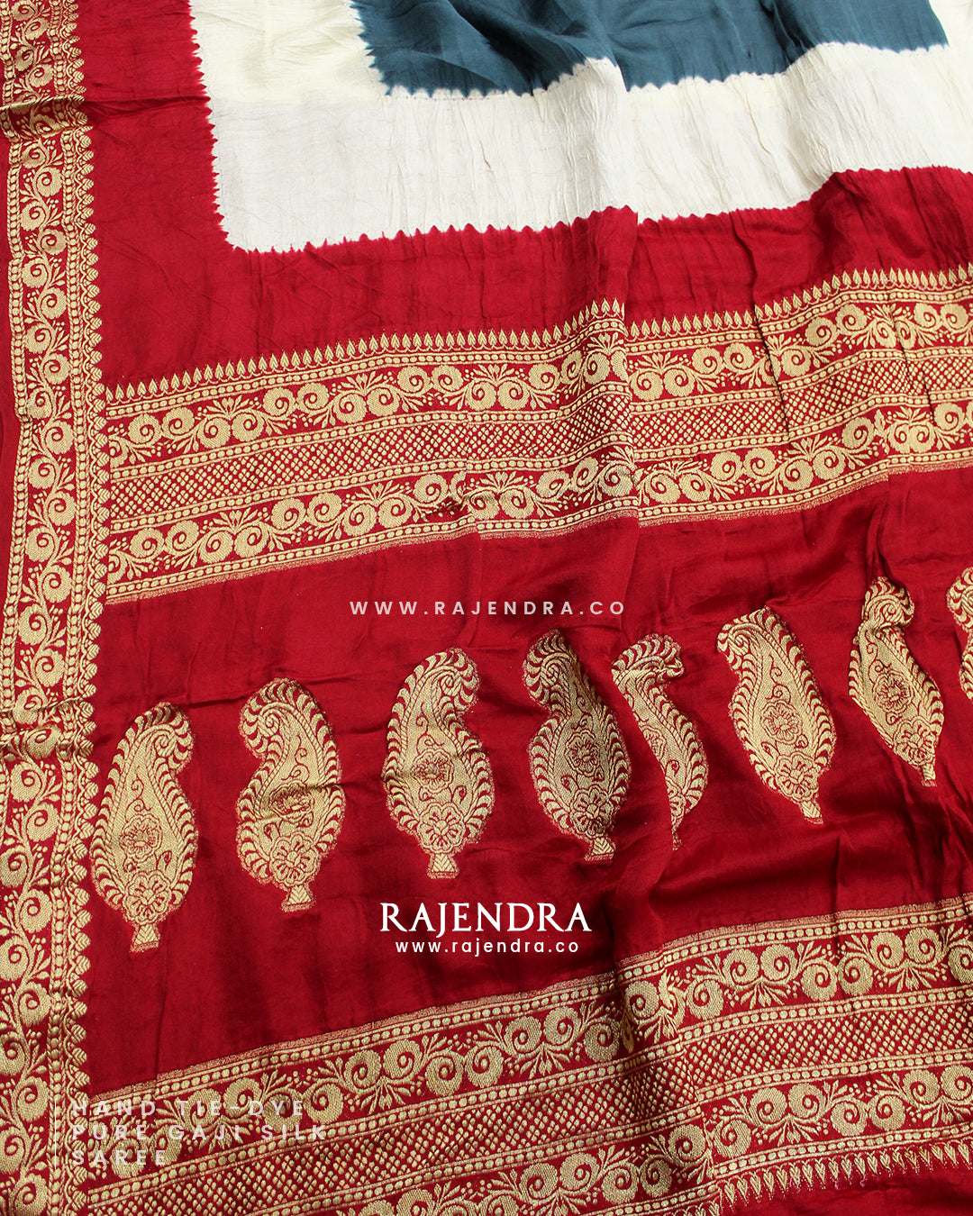 Exclusive Hand Tie-Dye Multicolor Pure Gaji Silk Saree