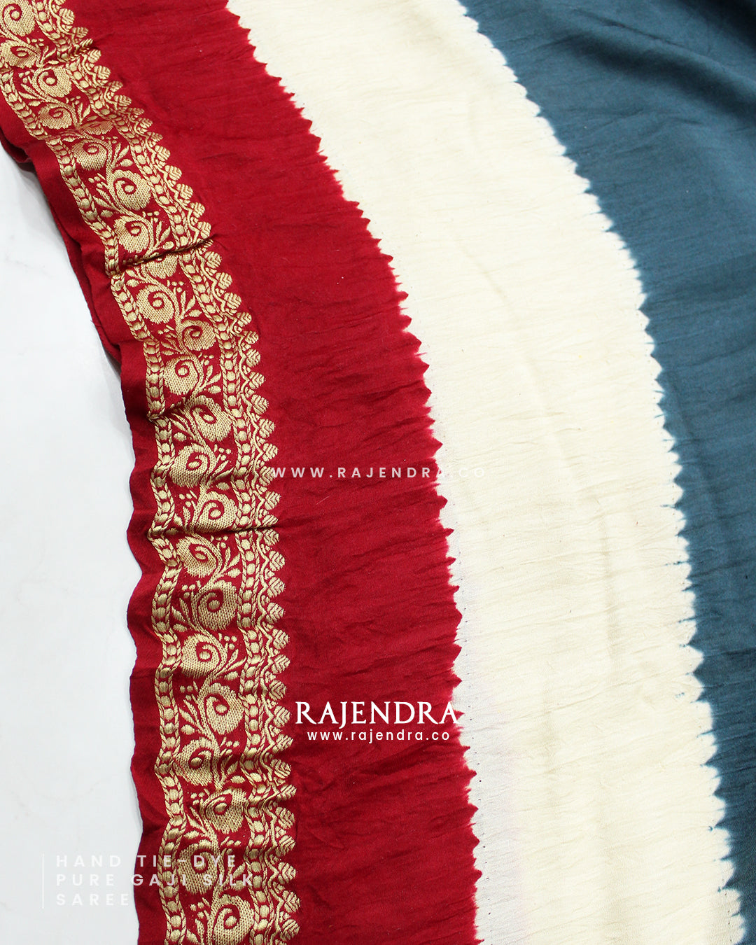 Exclusive Hand Tie-Dye Multicolor Pure Gaji Silk Saree