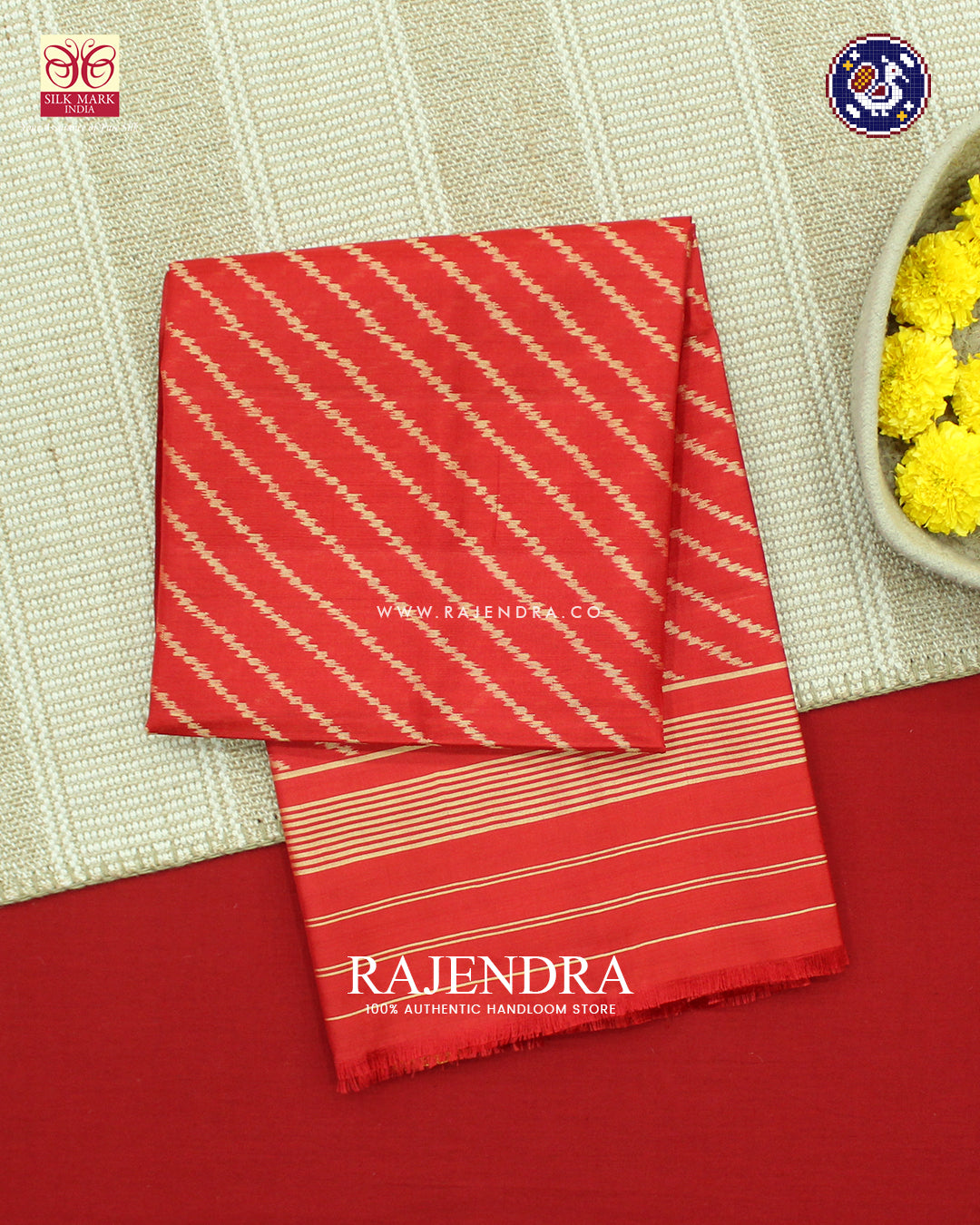 Exclusive Laheriya Design Red Rajkot Patola Dupatta