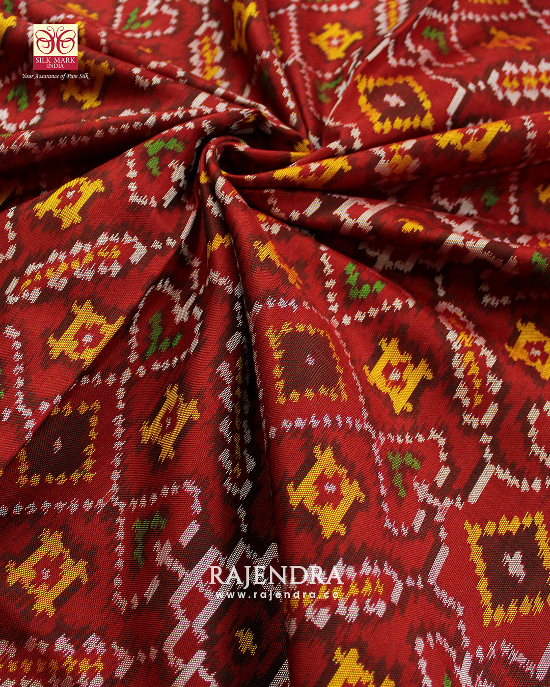 Traditional Manekchowk Bhat Semi Double Weave Rajkot Patola Saree