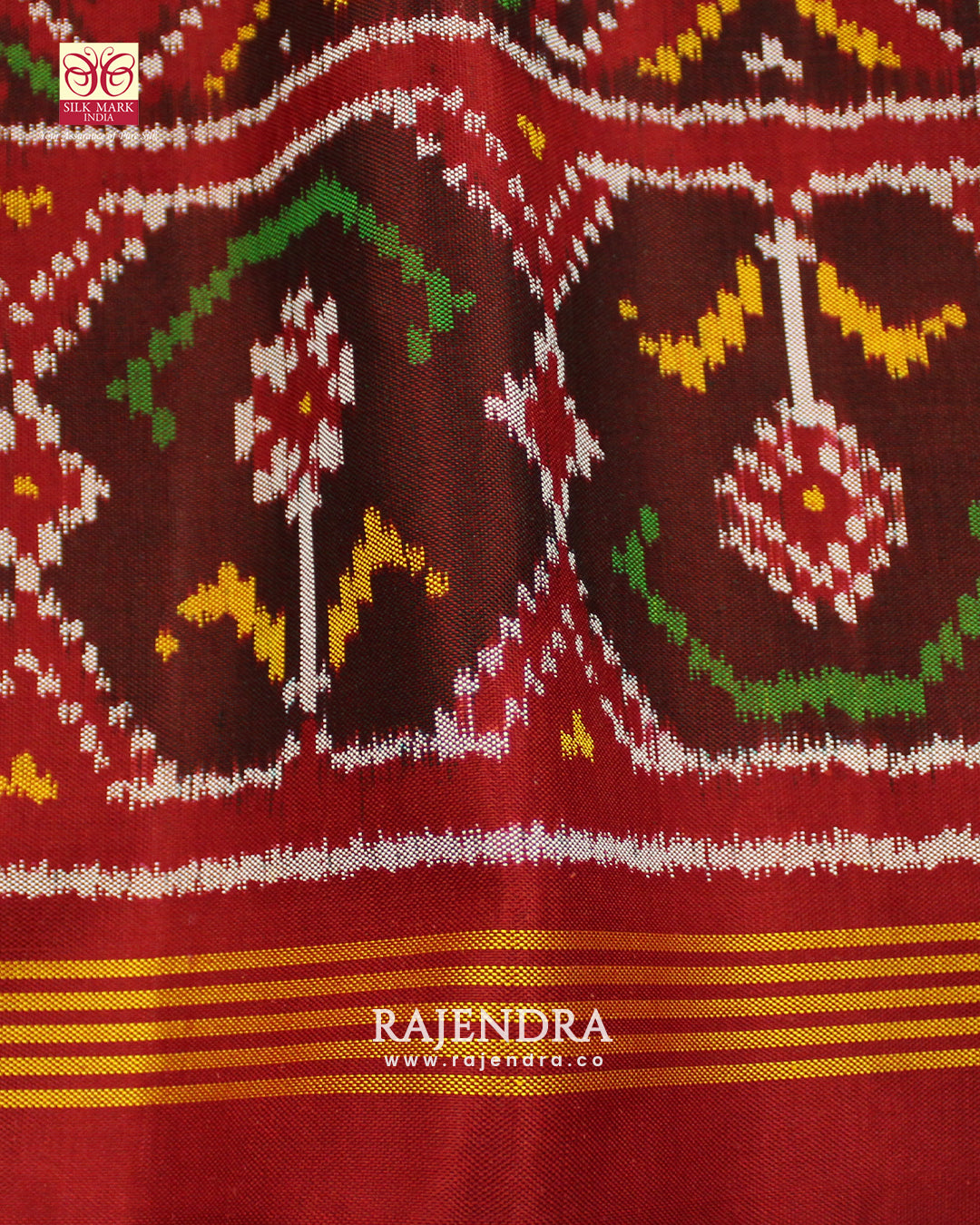 Traditional Manekchowk Bhat Semi Double Weave Rajkot Patola Saree