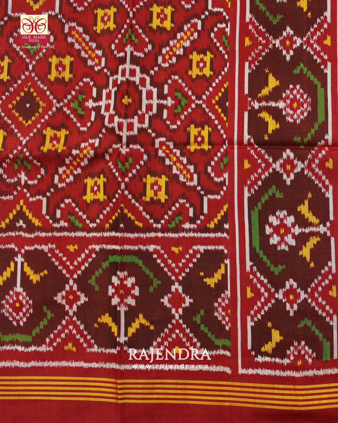 Traditional Manekchowk Bhat Semi Double Weave Rajkot Patola Saree