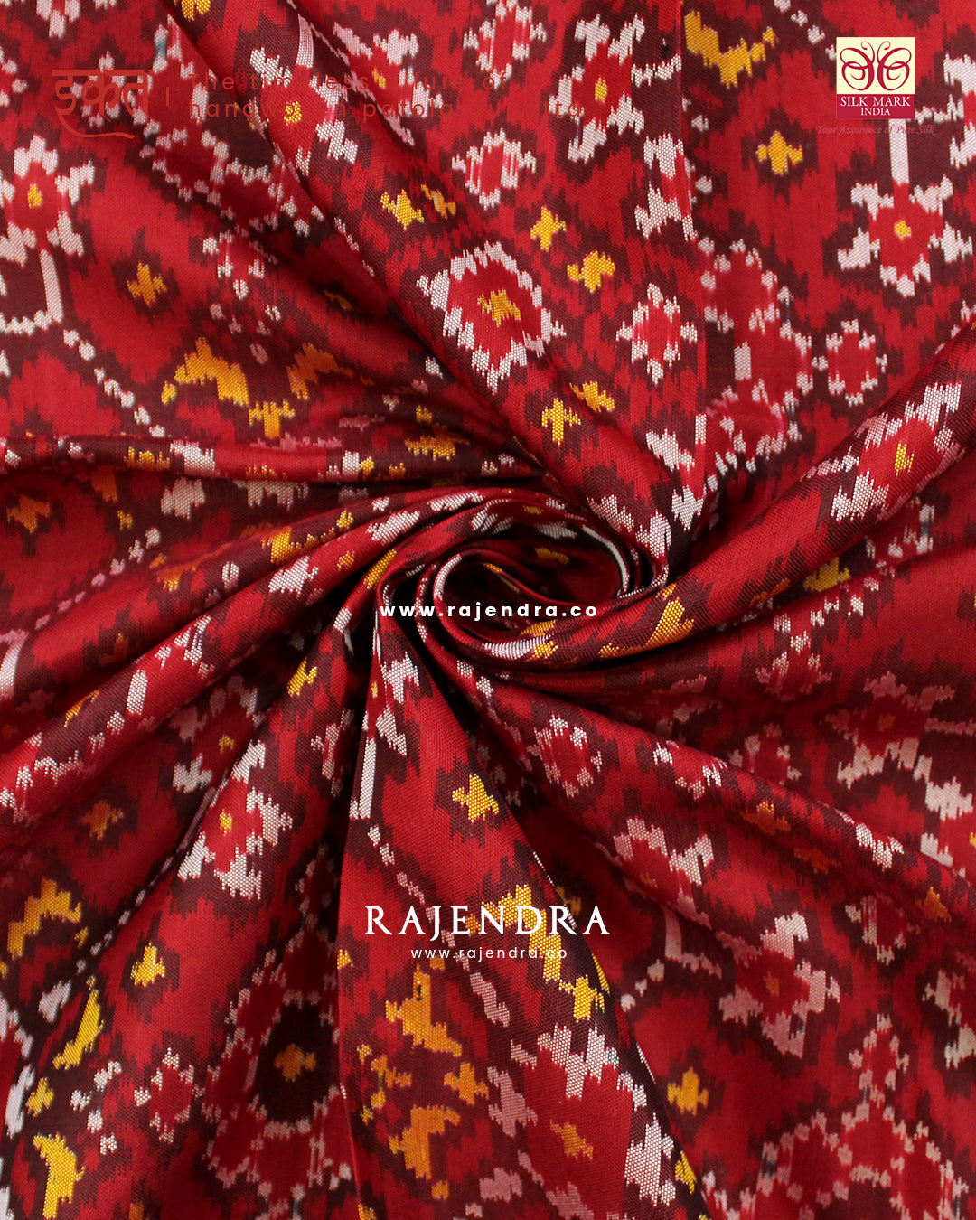Traditional Navratna Design Red Ikat Rajkot Patola Dupatta