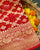 Traditional Khadi Georgette Red and Orange Banarasi Bandhani Saree