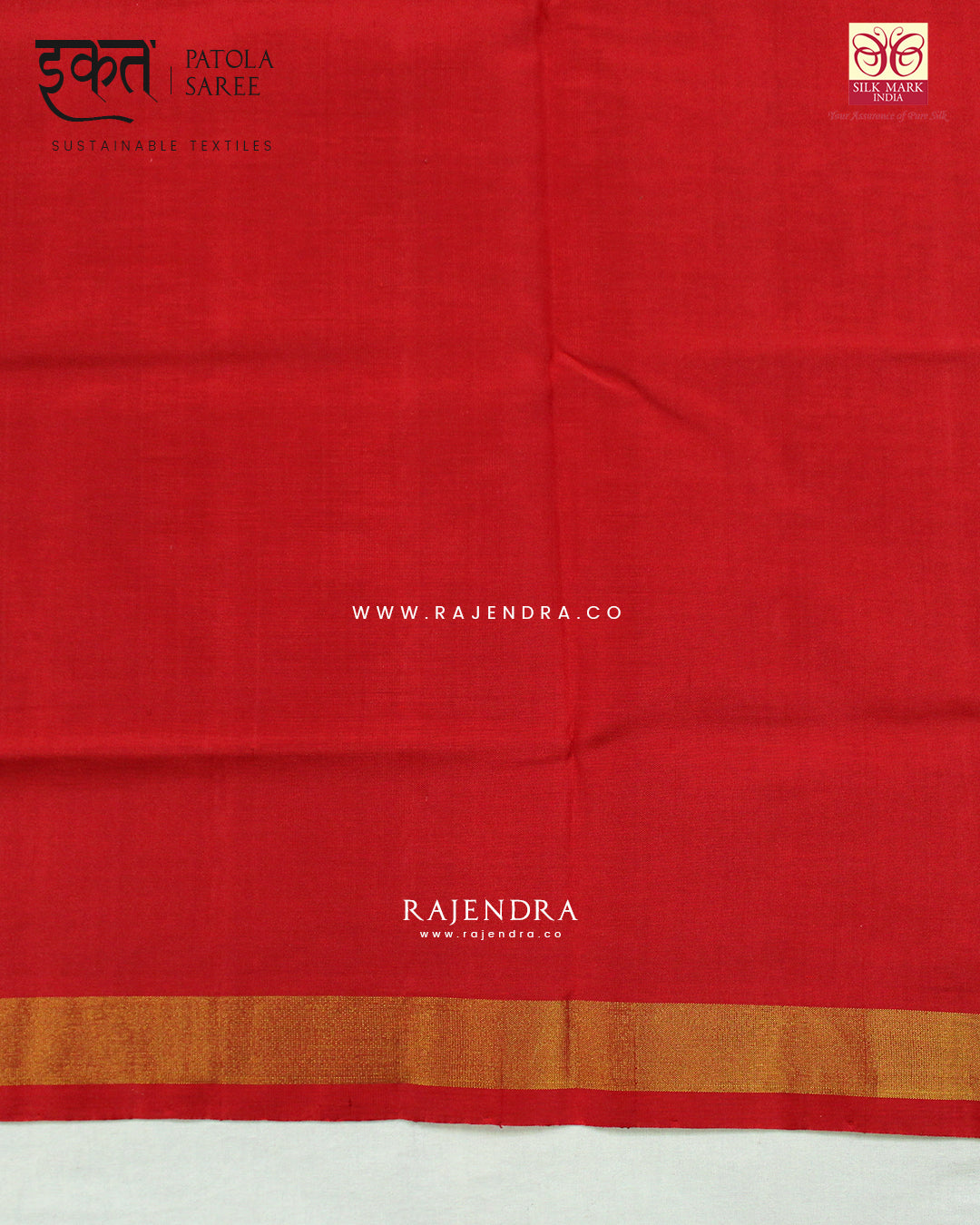Traditional Panchanda Design Red Single Ikat Rajkot Patola Saree