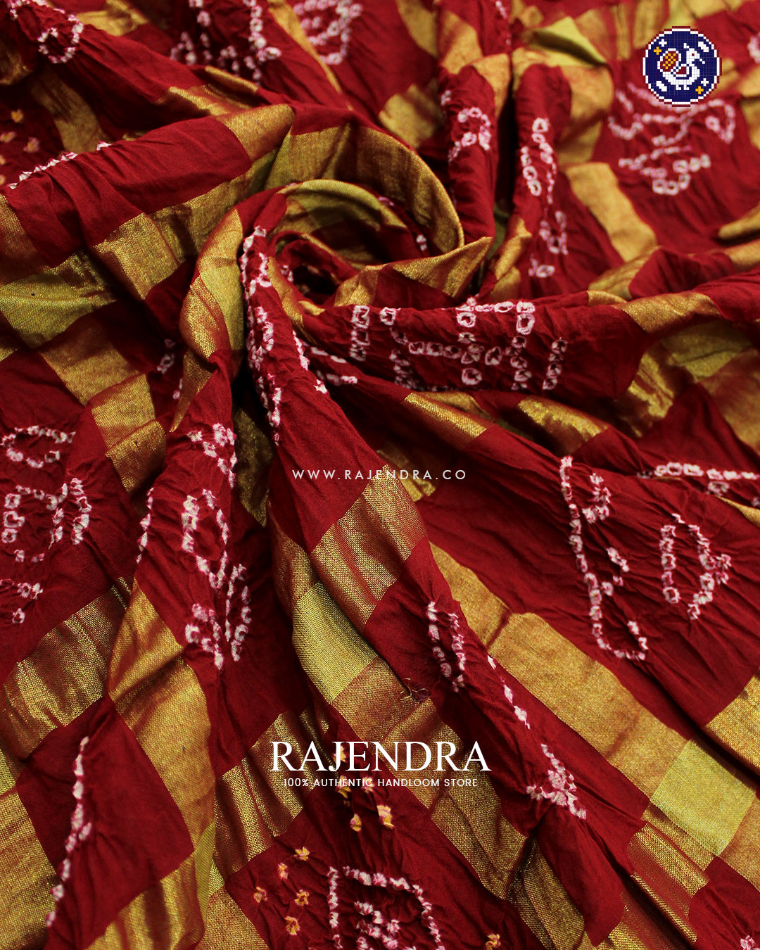 Traditional Gharchola Pure Cotton Red Bandhani Saree