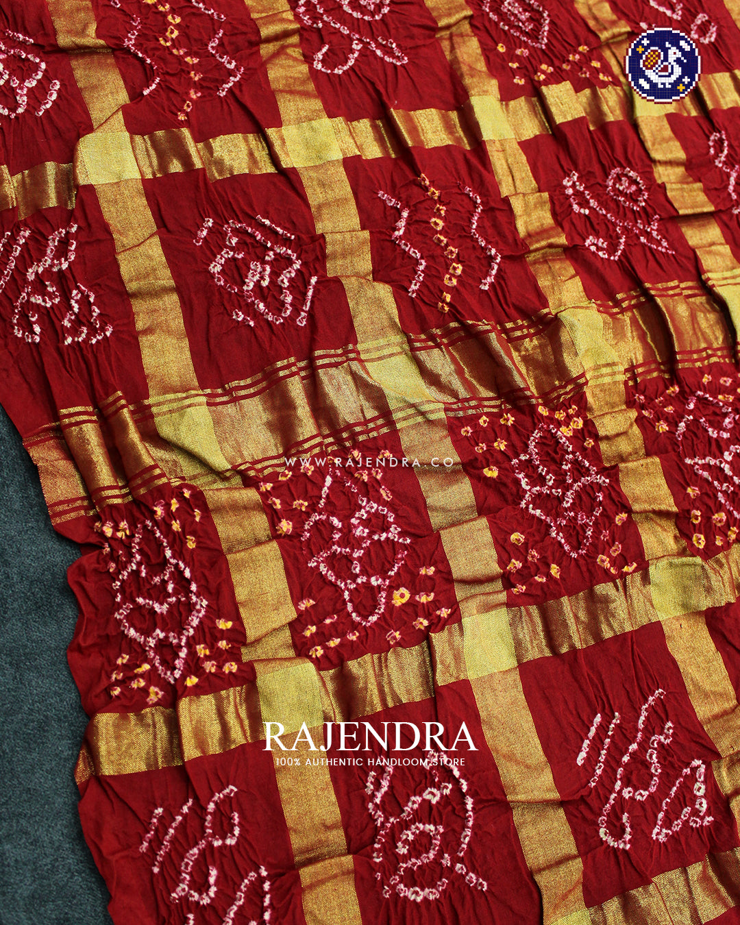 Traditional Gharchola Pure Cotton Red Bandhani Saree