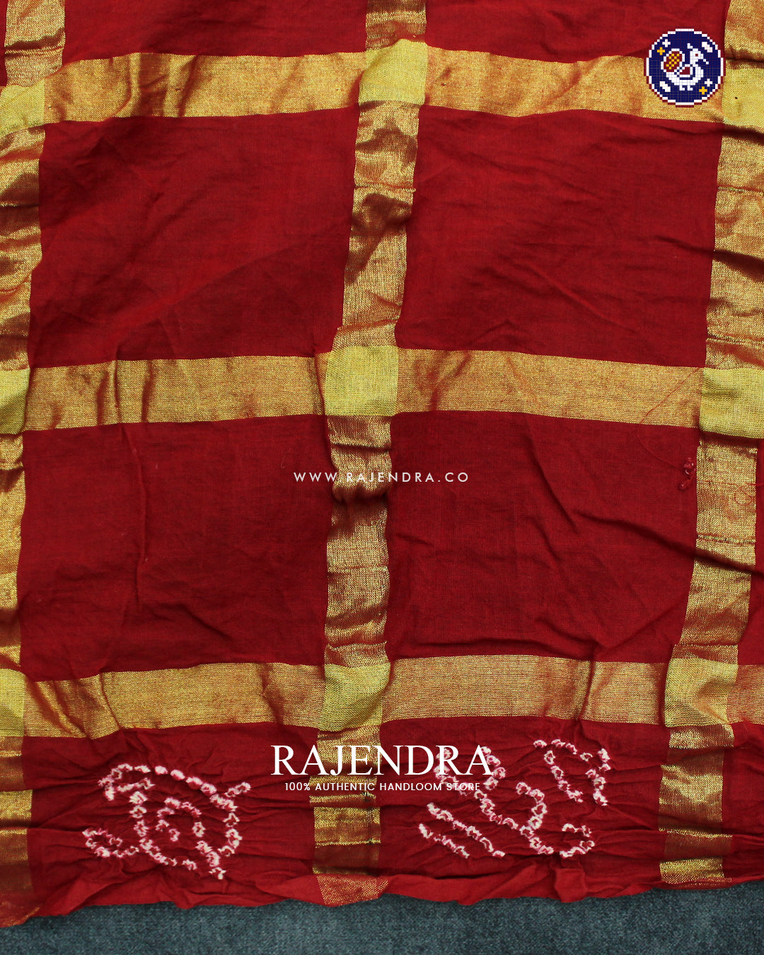 Traditional Gharchola Pure Cotton Red Bandhani Saree