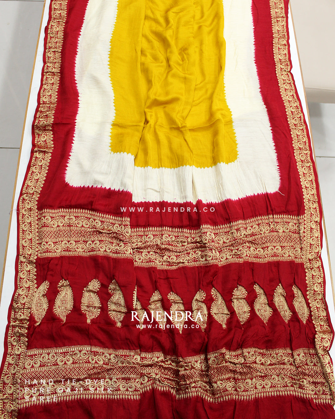 Exclusive Hand Tie-Dye Multicolor Pure Gaji Silk Saree