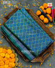 Traditional Sakali Bhat Sky Blue Single Ikat Rajkot Patola Saree