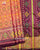 Traditional Sakali Bhat Peach and Brinjal Single Ikat Rajkot Patola Saree