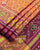 Traditional Sakali Bhat Peach and Brinjal Single Ikat Rajkot Patola Saree