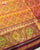 Traditional Sakali Bhat Peach and Brinjal Single Ikat Rajkot Patola Saree