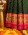 Traditional Sakali Bhat Pink and Green Single Ikat Rajkot Patola Saree