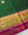 Traditional Sakali Bhat Pink and Green Single Ikat Rajkot Patola Saree