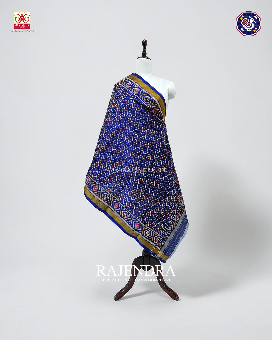 Traditional Sakali Design Blue Rajkot Patola Dupatta