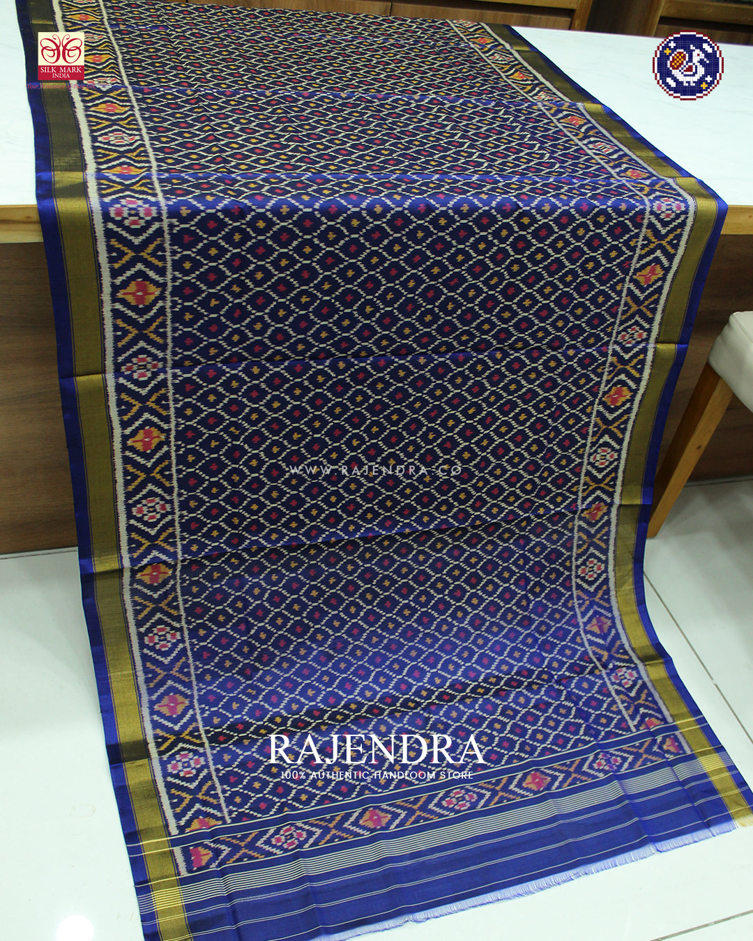 Traditional Sakali Design Blue Rajkot Patola Dupatta