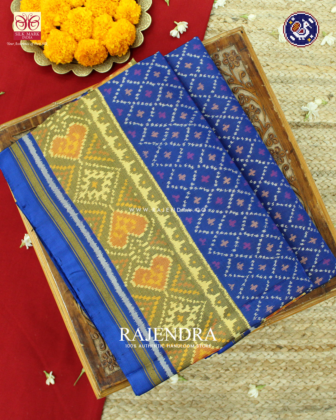 Traditional Sakali Design Blue Rajkot Patola Saree