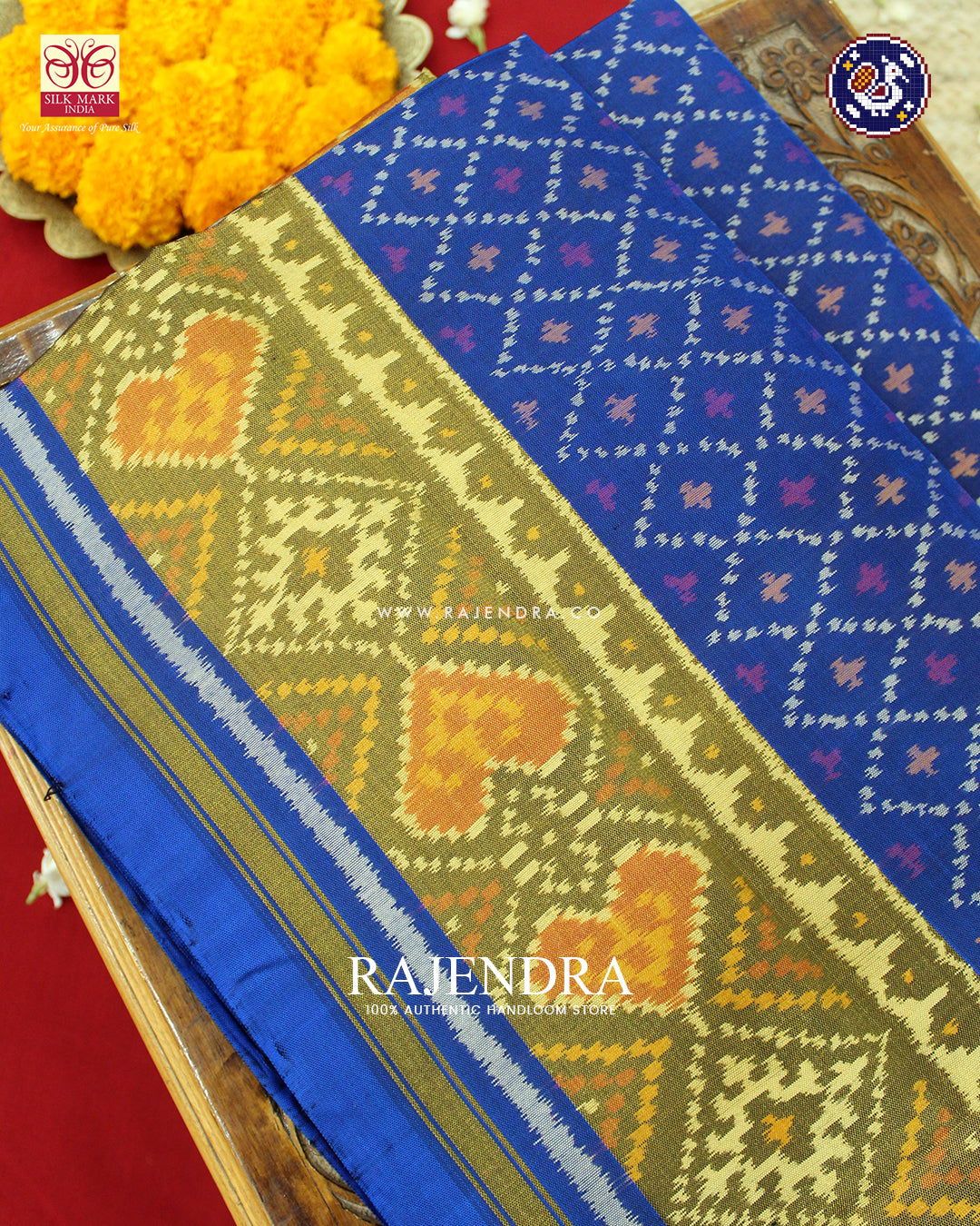 Traditional Sakali Design Blue Rajkot Patola Saree