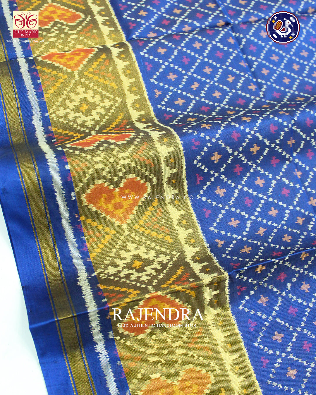 Traditional Sakali Design Blue Rajkot Patola Saree