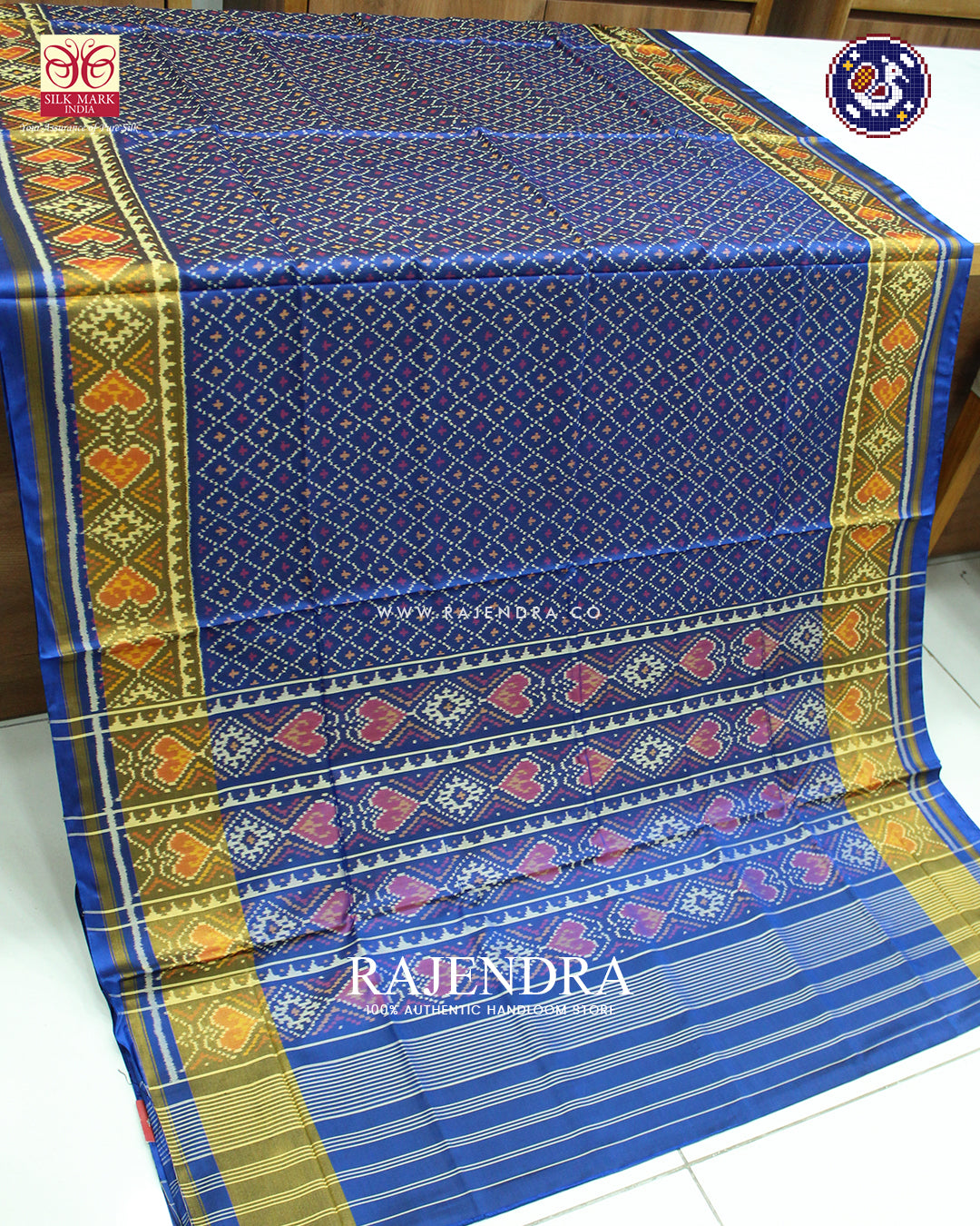 Traditional Sakali Design Blue Rajkot Patola Saree