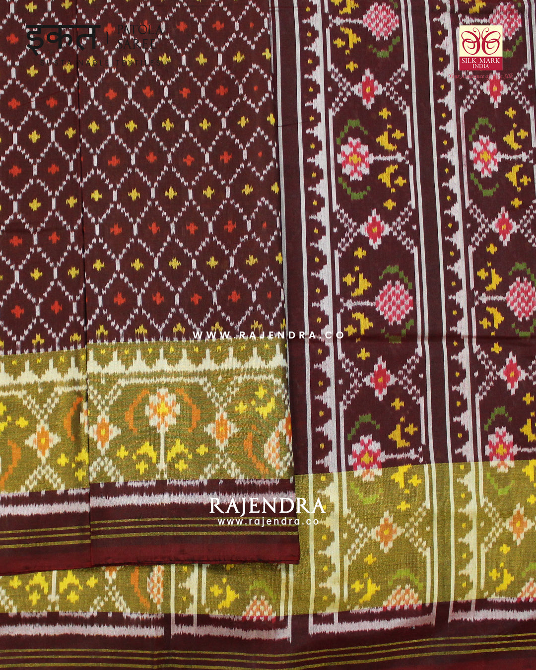 Traditional Sakali Design Maroon Single Ikat Rajkot Patola Saree