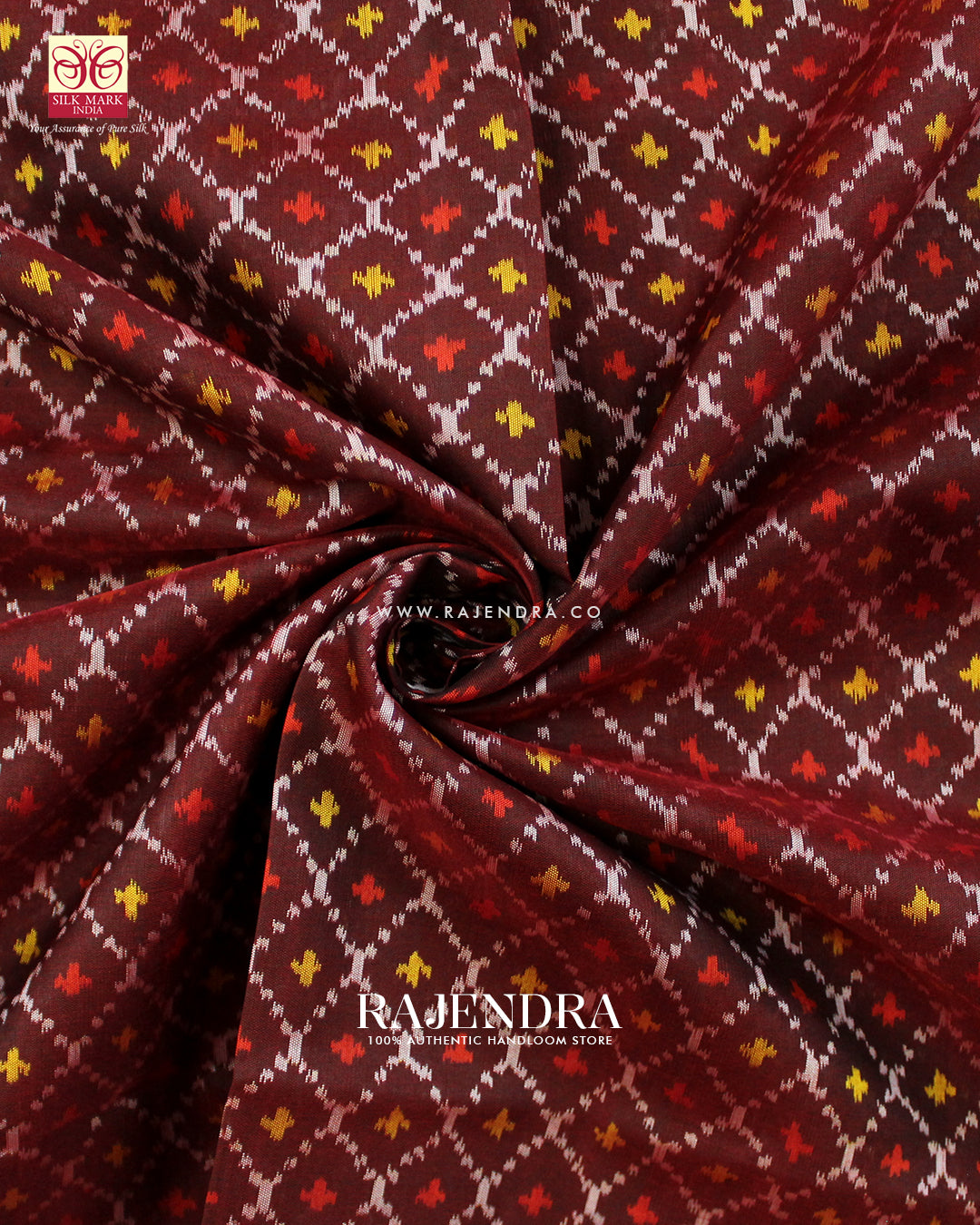 Traditional Sakali Design Maroon Single Ikat Rajkot Patola Saree