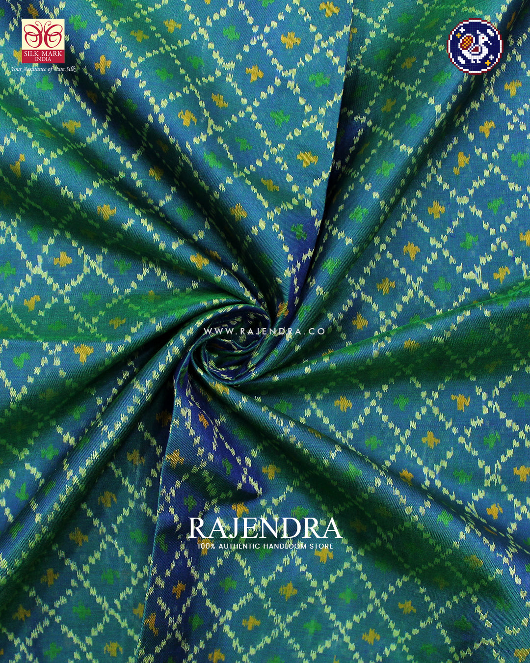 Traditional Sakali Design Pink and Blue Rajkot Patola Saree